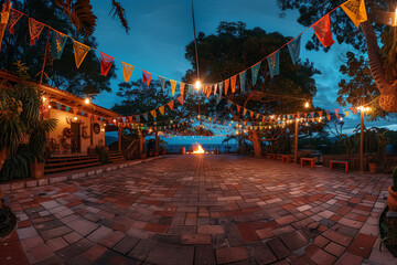Empty traditional country and rural party venue 