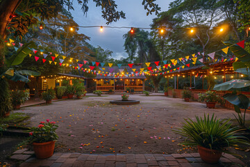Empty traditional country and rural party venue 