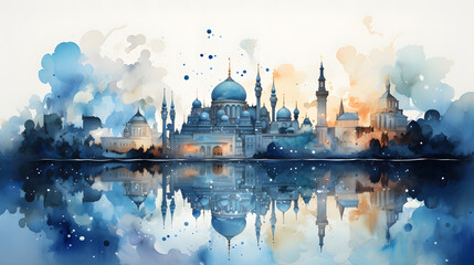 Adhan Watercolor Style