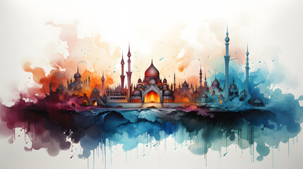 Dhikr Watercolor Style