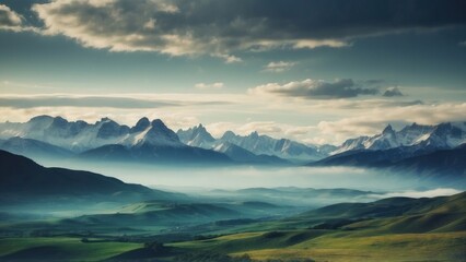 Amazing view to stunning landscape background