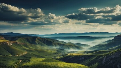 Amazing view to stunning landscape background