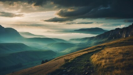 Amazing view to stunning landscape background