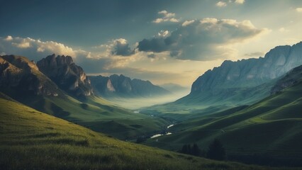 Obraz premium Amazing view to stunning landscape background