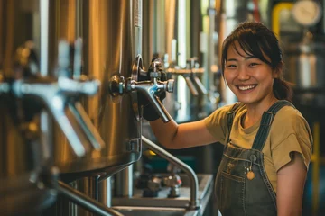 Fotobehang ビール醸造所で働く女性 © Logmotion