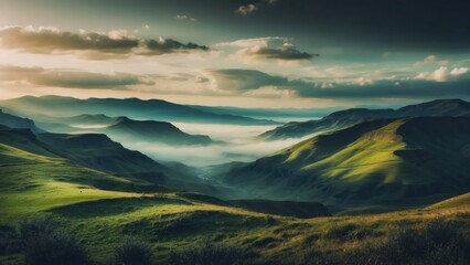 Amazing view to stunning landscape background