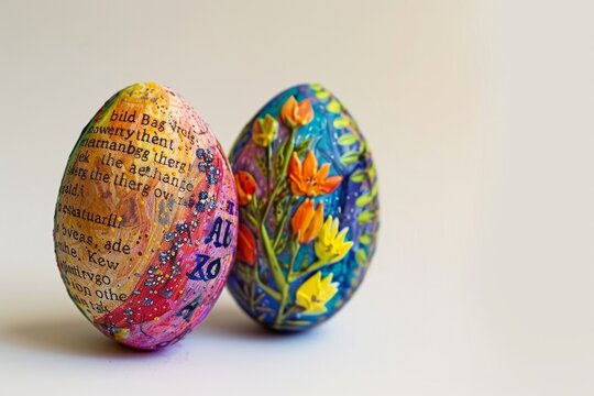 A Colorful Celebration of Faith: Hand-Painted Easter Eggs Adorned with Inspirational Bible Verses for a Spiritual Springtime