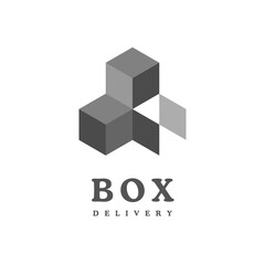 Box logo design. creative minimal monochrome monogram symbol.