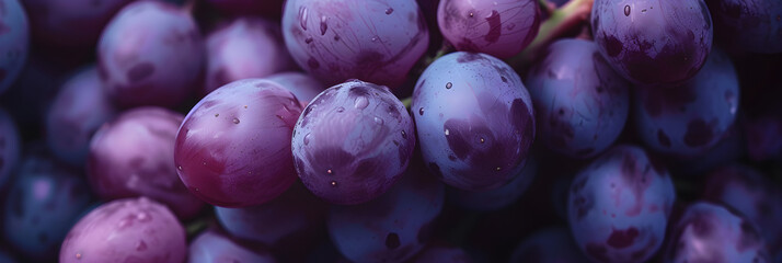 bunches of purple grapes close up - Powered by Adobe