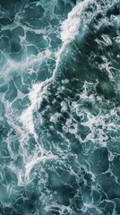 Fototapeta premium Abstract background of stormy sea with splashes of water and foam