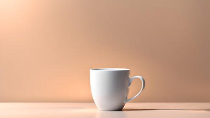 Minimalist 3D Coffee Cup Mockup Template Perfectly Isolated, Offering a Clear Canvas for Beverage and Breakfast Illustrations