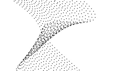 Flowing dots particles wave pattern halftone gradient curve shape isolated on transparent background. concept of technology, science, music, dots, modern flowing geometric backdrop.vector illustration