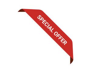 special offer ribbon, corner banner isolated on white background