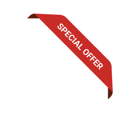 special offer ribbon, corner banner isolated on white background