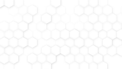 Hexagonal abstract background vector illustration.  Abstract background. Embossed hexagon, honeycomb white background, light and shadow. Vector illustration.