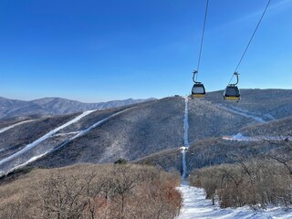 ski lift in the mountains