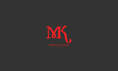 MK Abstract initial monogram letter alphabet logo design
