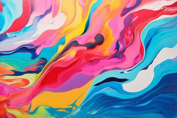 Fototapeta na wymiar Artistic Interpretation of Liquid Color Waves, Featuring Bold and Expressive Strokes in a Contemporary Design, Generative AI