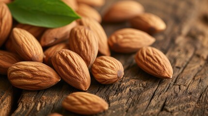 Almonds from Central Valley, California: Almonds from California's Central Valley are a great source of vitamin E, magnesium and healthy fats. The hot and dry climatic conditions in this valley favor  - obrazy, fototapety, plakaty