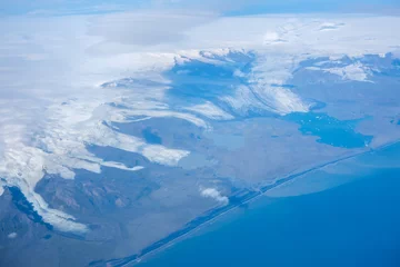 Fotobehang Vatnajokull Ice Sheet, glaciers and Jokulsarlon glacial lake from plane © Annee