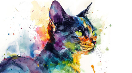 watercolor cat illustration 