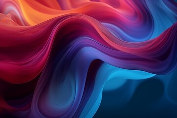 Fluid and Abstract Liquid Color Waves, Intertwining and Creating a Sense of Movement and Depth in the Background, Generative AI