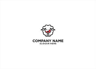 drink glass and sheep logo icon vector