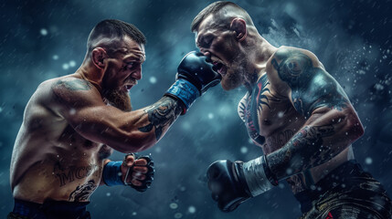 two boxers in the ring fight each other