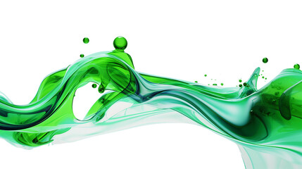 splashing liquid jade green frozen in an abstract