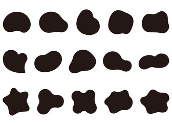 液体シェイプのイラストセット　黒