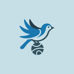 The bird carries the ball logo design