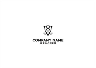 Owl Flower Logo Design Vector