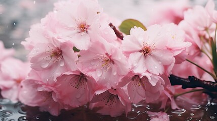 Blooming sakura flowers close-up