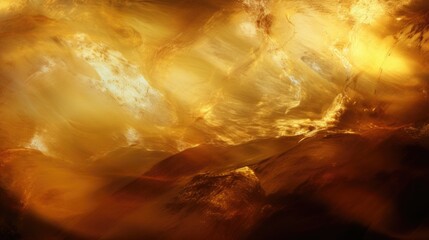 Warm golden tones with swirling light patterns in an abstract design