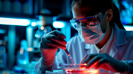Young Female Scientist Doing Research in Laboratory