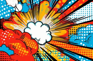 Colorful comic book explosion background