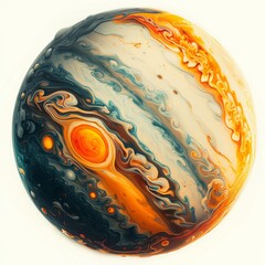 Abstract Swirling Colors Resembling a Planet