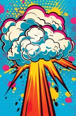 Colorful Comic Book Style Explosion Illustration