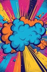 Colorful Comic Book Explosion Background