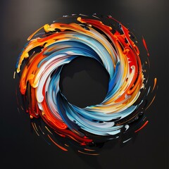 Abstract Swirl of Colorful Paint