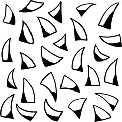 Triangular braids or holes in a cartoon style or its mayby flower's petals