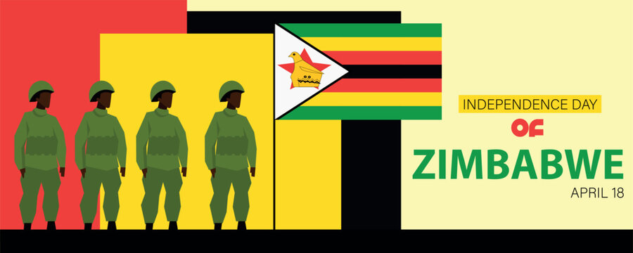 Greeting banner for Independence day of Zimbabwe