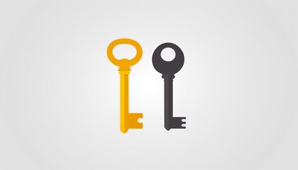 Modern Flat Style Vector Illustration of Old Keys Icon