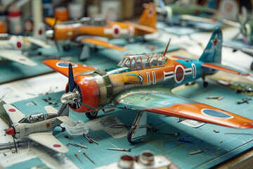 Close-up airplane model and aircraft design.