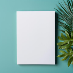 Blank poster template blue background