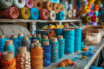 Various craft materials for DIY projects