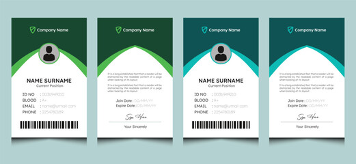 Simple elegant abstract clean creative unique modern company identity corporate professional employee office identification business id card template design.