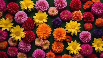 Gordijnen  Vibrant bouquet of flowers in full bloom © vivekFx