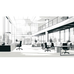 Modern office space with a sleek minimalist design