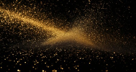Fototapeta na wymiar Golden sparkle explosion in motion